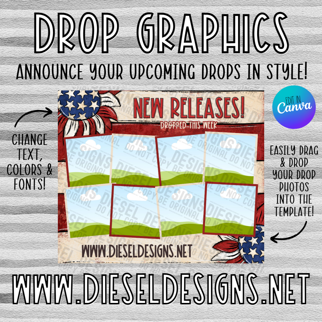 Patriotic 12-Image | Drop Graphic | Editable in CANVA
