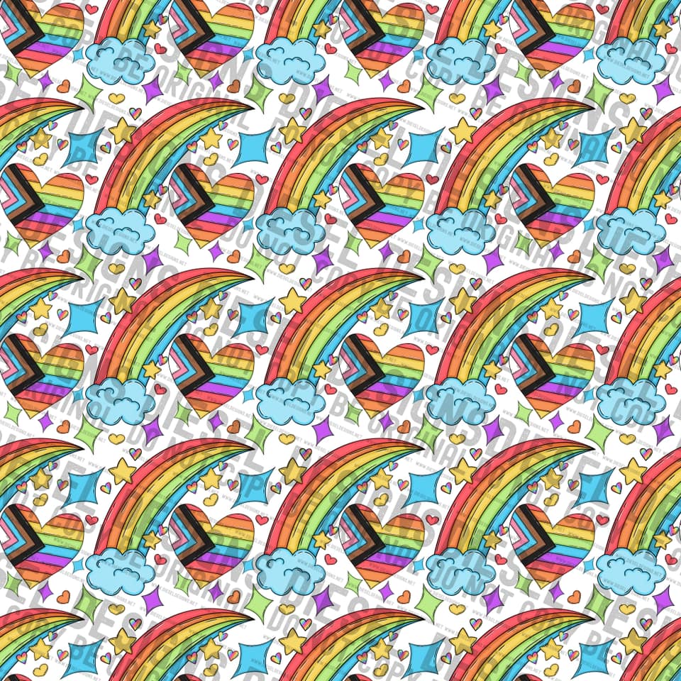 Pride rainbow white | 300 DPI | 12" x 12" | Seamless File