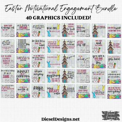 Easter Daily Affirmations | Engagement graphics | 40 Files
