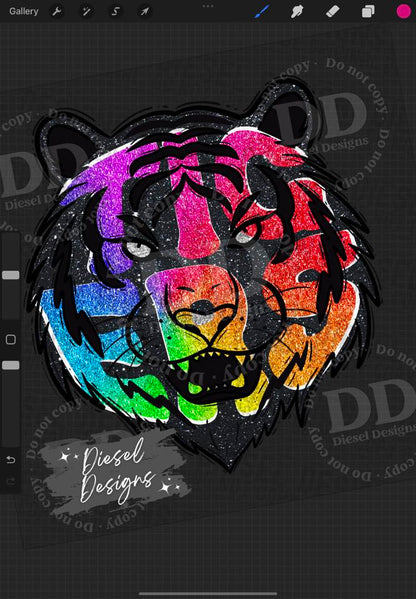 School Mascot Rainbow Glitter Drive  | 300 DPI | Transparent PNG | Google Drive