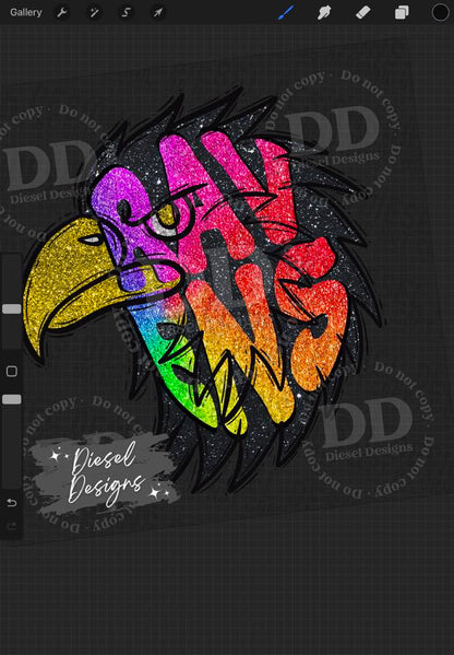 School Mascot Rainbow Glitter Drive  | 300 DPI | Transparent PNG | Google Drive