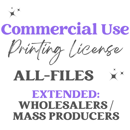 EXTENDED Commercial Use | Printing License | ALL Designs |