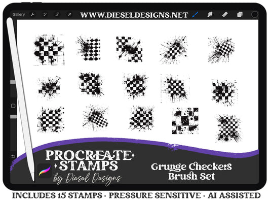Grunge Checkers | PROCREATE BRUSHES/STAMPS | Digital File Only