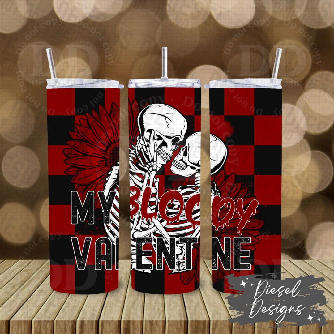 My Bloody Valentine Checkered | 20oz. Tumbler Wrap | 300 DPI | Digital File Only