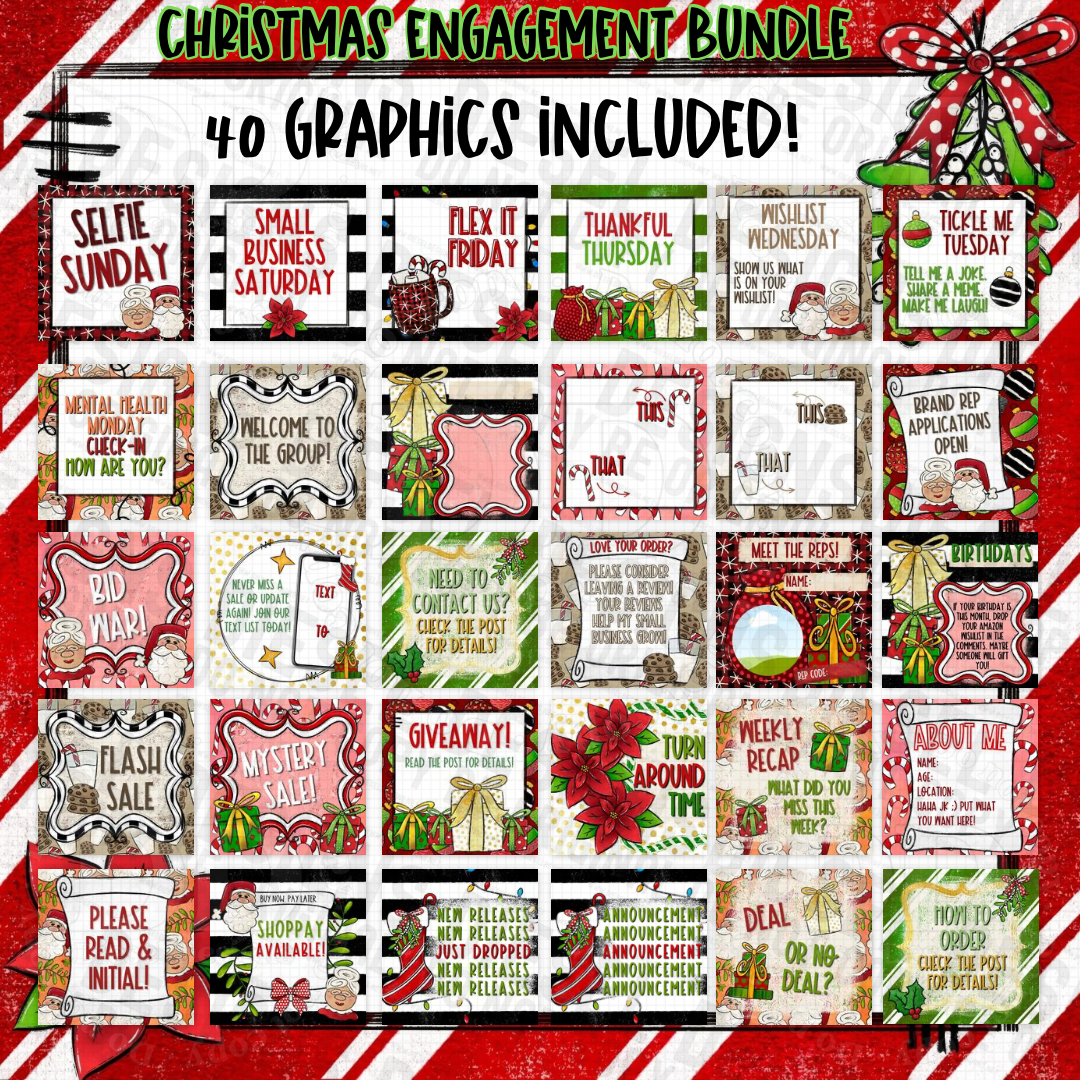 Christmas | Engagement KIT | Editable CANVA graphics included | 30 Files