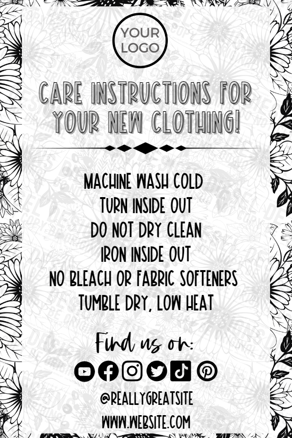 Clothing Tag with Socials | Clothing Tag | Editable in CANVA