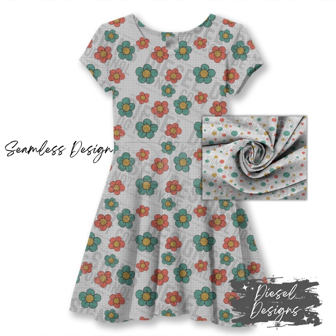 Colorful flowers sourdough seamless | Seamless File | 300 DPI | 12" x 12" | Digital File only