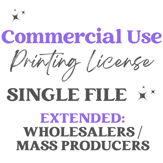 EXTENDED Commercial Use | Printing License | SINGLE Design |