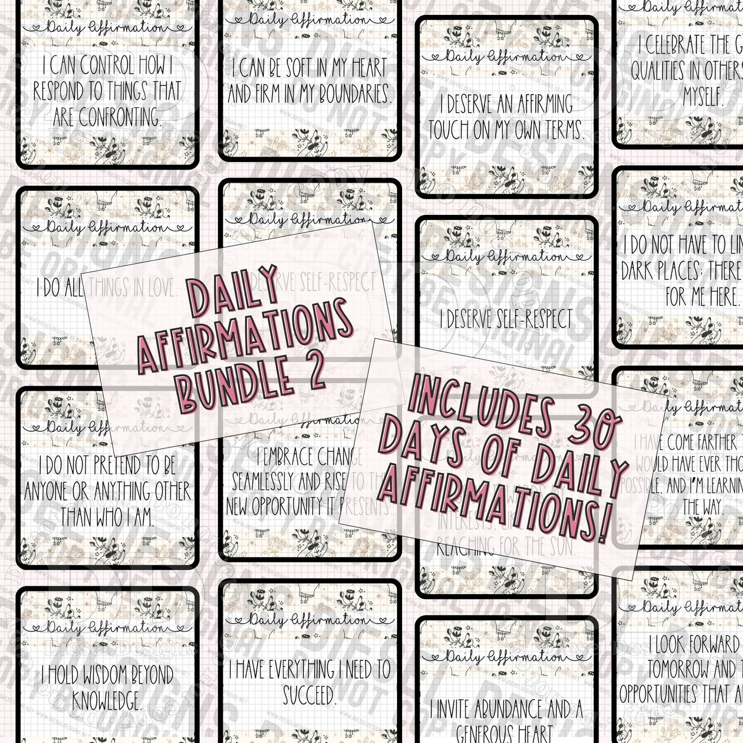 Daily Affirmations Bundle 2 | Engagement graphics | 30 Files