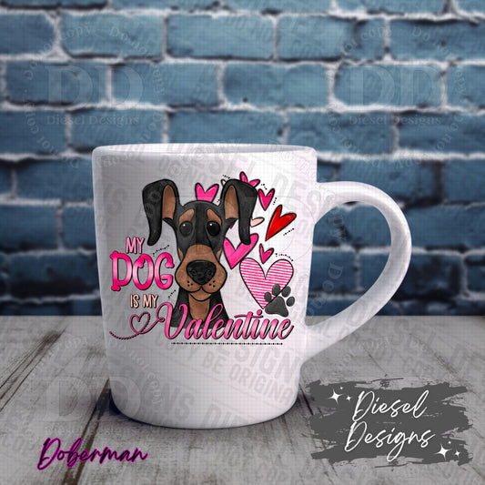 Valentine Dog -  Doberman | 300 DPI | Transparent PNG | Digital File Only