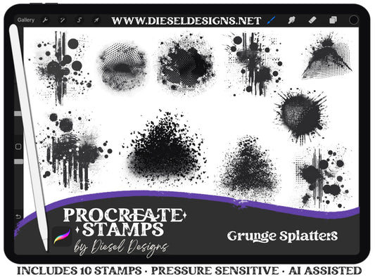 Grunge Splatters | PROCREATE BRUSHES/STAMPS | Digital File Only