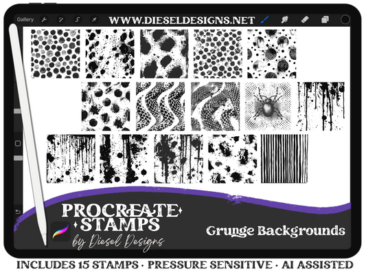 Grunge Backgrounds | PROCREATE BRUSHES/STAMPS | Digital File Only