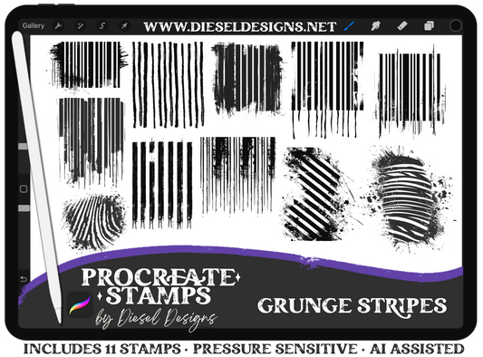 Grunge Stripes | PROCREATE BRUSHES/STAMPS | Digital File Only