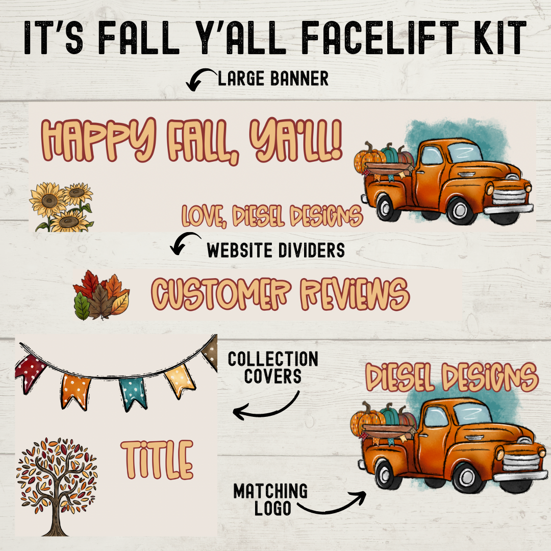 It's Fall, ya'll! | Website Kits | Editable graphics included
