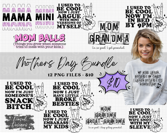 Mother's Day Bundle | 300 DPI | PNG | Seamless | Tumbler Wraps | Digital File Only