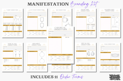 Manifestation Business Branding Kit | Website Kit | Business Card | Logo | Facebook Cover | Editable in Canva