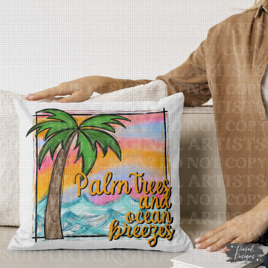 Palm Trees and Ocean Breezes PNG  | 300 DPI | Transparent PNG | Digital File Only