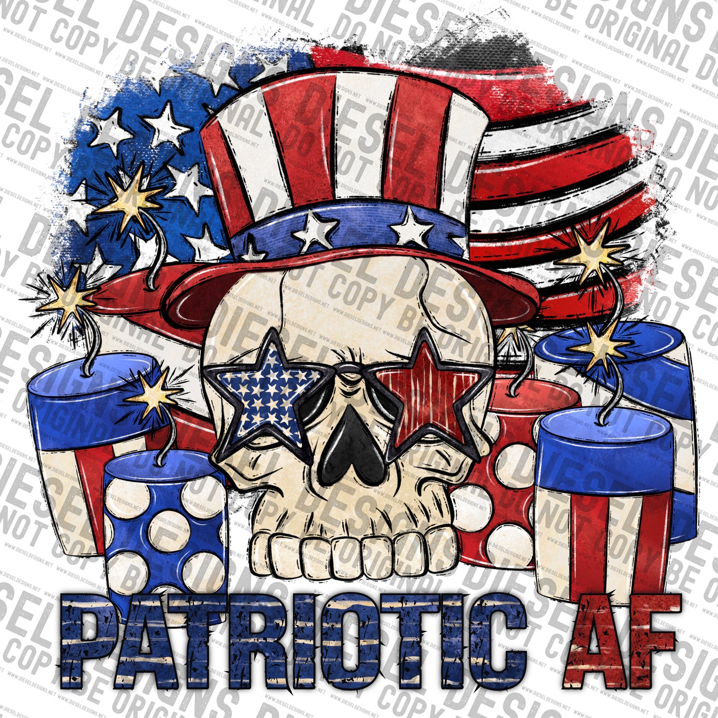 Patriotic AF | 300 DPI | Transparent PNG