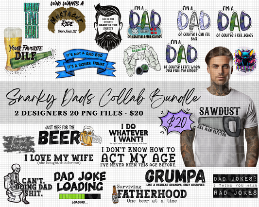 Snarky Dads | 300 DPI | PNG | Seamless | Tumbler Wraps | Collab | Digital File Only