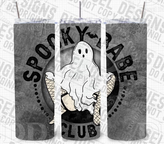 Spooky Babe Club - Black & White | 20oz. Tumbler Wrap | 300 DPI