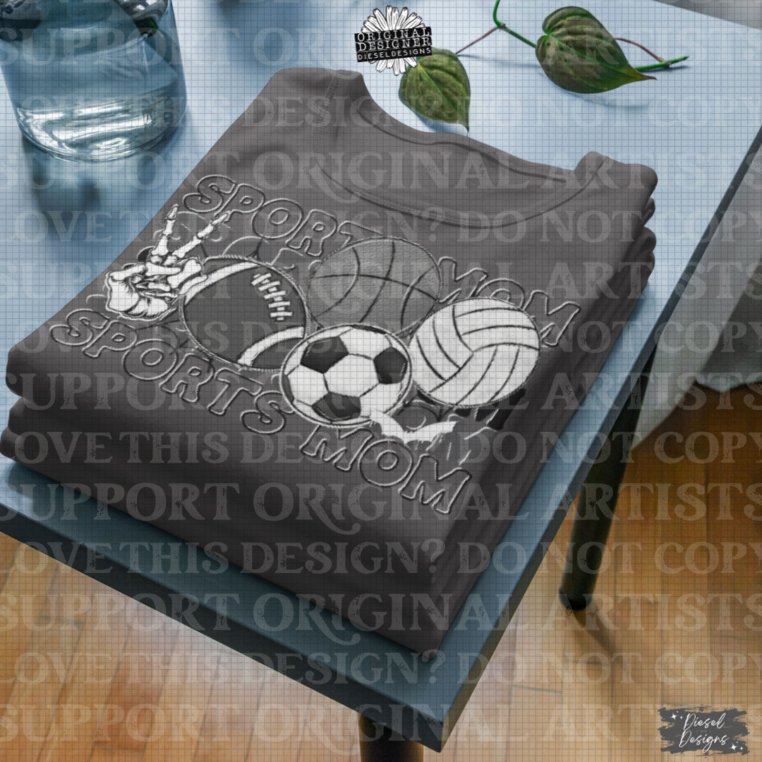 Sports Mom | 300 DPI | Transparent PNG | Digital File Only