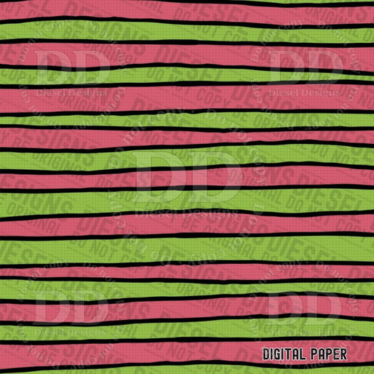Pink & Green stripes Digital Paper | 300 DPI | Transparent PNG | Clipart & Elements |