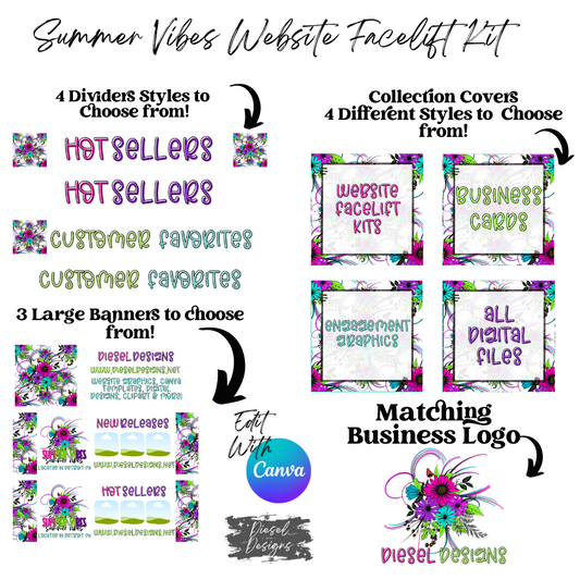 Summer Vibes | Website Kits | Editable graphics included