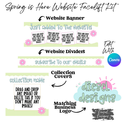 Spring Is Here | Website Kits | Editable graphics included