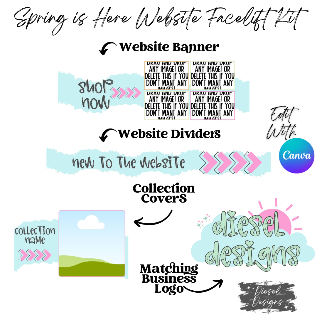 Spring Is Here | Website Kits | Editable graphics included