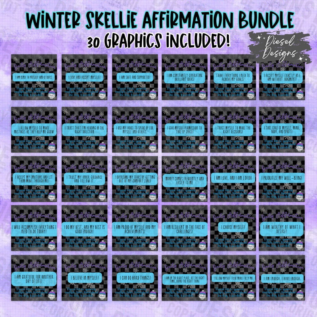Winter Skellie Daily Affirmations | Engagement graphics | 30 Files