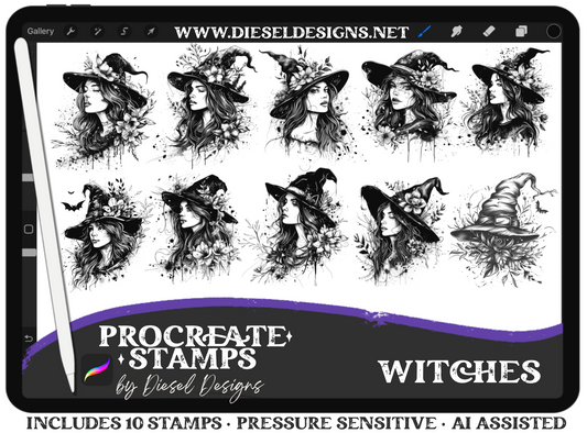 Witches | PROCREATE BRUSHES/STAMPS | Digital File Only