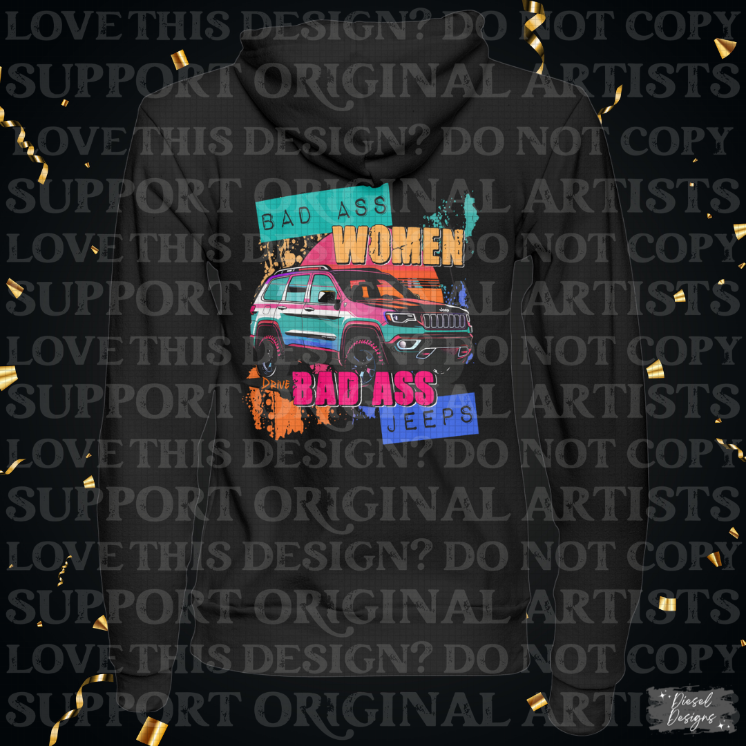 Badass women drive badass Jeeps | 300 DPI | Transparent PNG | Digital File Only