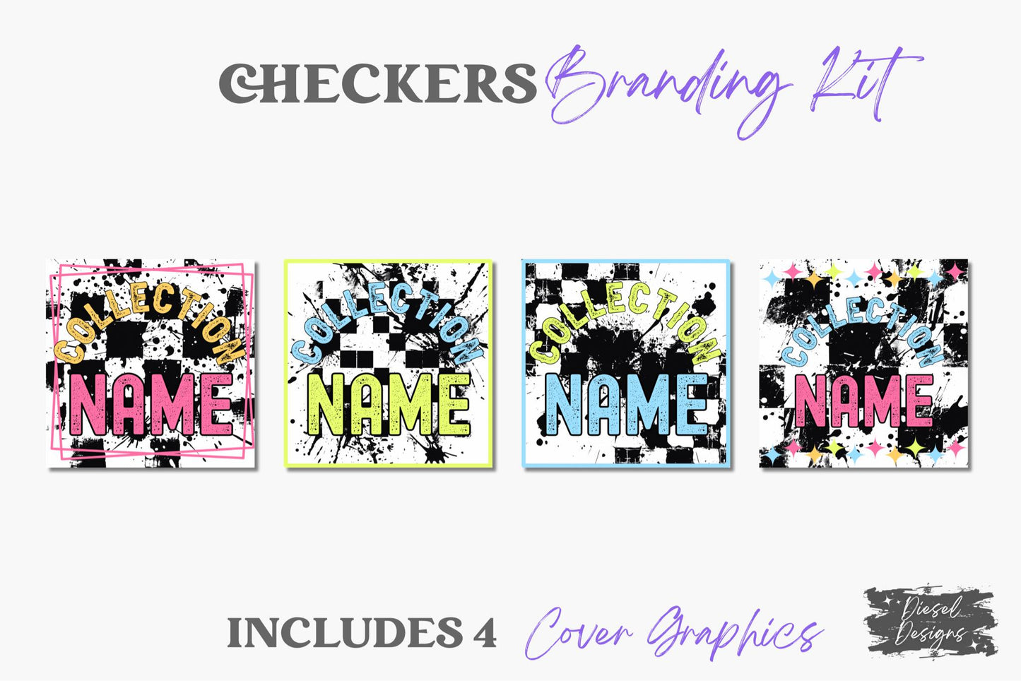 Checkers Branding Kit | Website Kit | Business Card | Logo | Facebook Cover | Editable in Canva