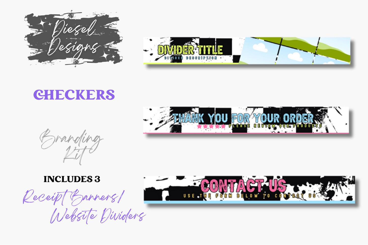 Checkers Branding Kit | Website Kit | Business Card | Logo | Facebook Cover | Editable in Canva
