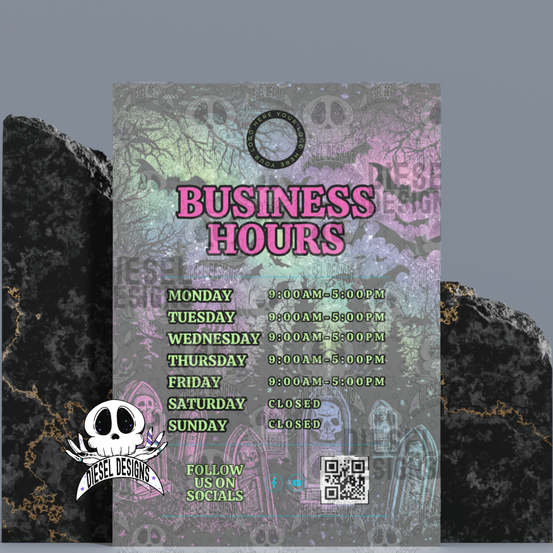 Halloween Business Hours | Business Hours | Editable in CANVA