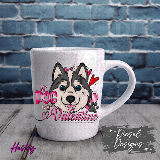Valentine Dog - Husky  | 300 DPI | Transparent PNG | Digital File Only