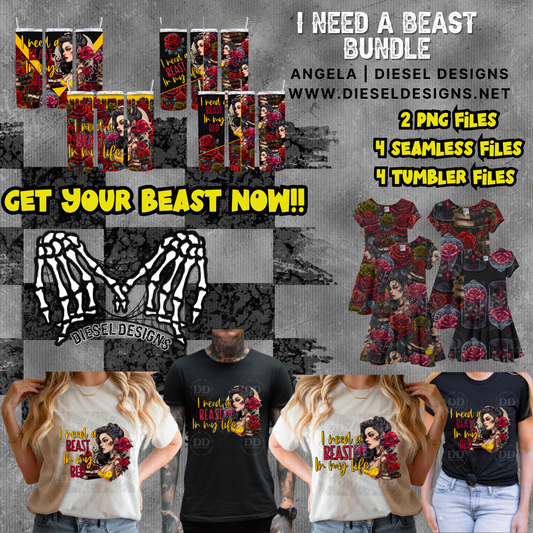 I need a beast | 300 DPI | PNG | Seamless | Tumbler Wraps