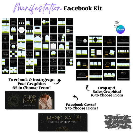 Manifestation Facebook Group | Facebook Group Kits | Editable graphics included |
