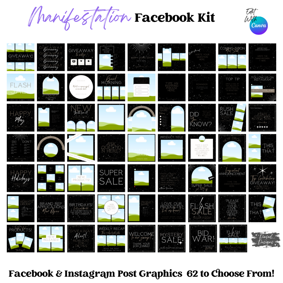 Manifestation Facebook Group | Facebook Group Kits | Editable graphics included |