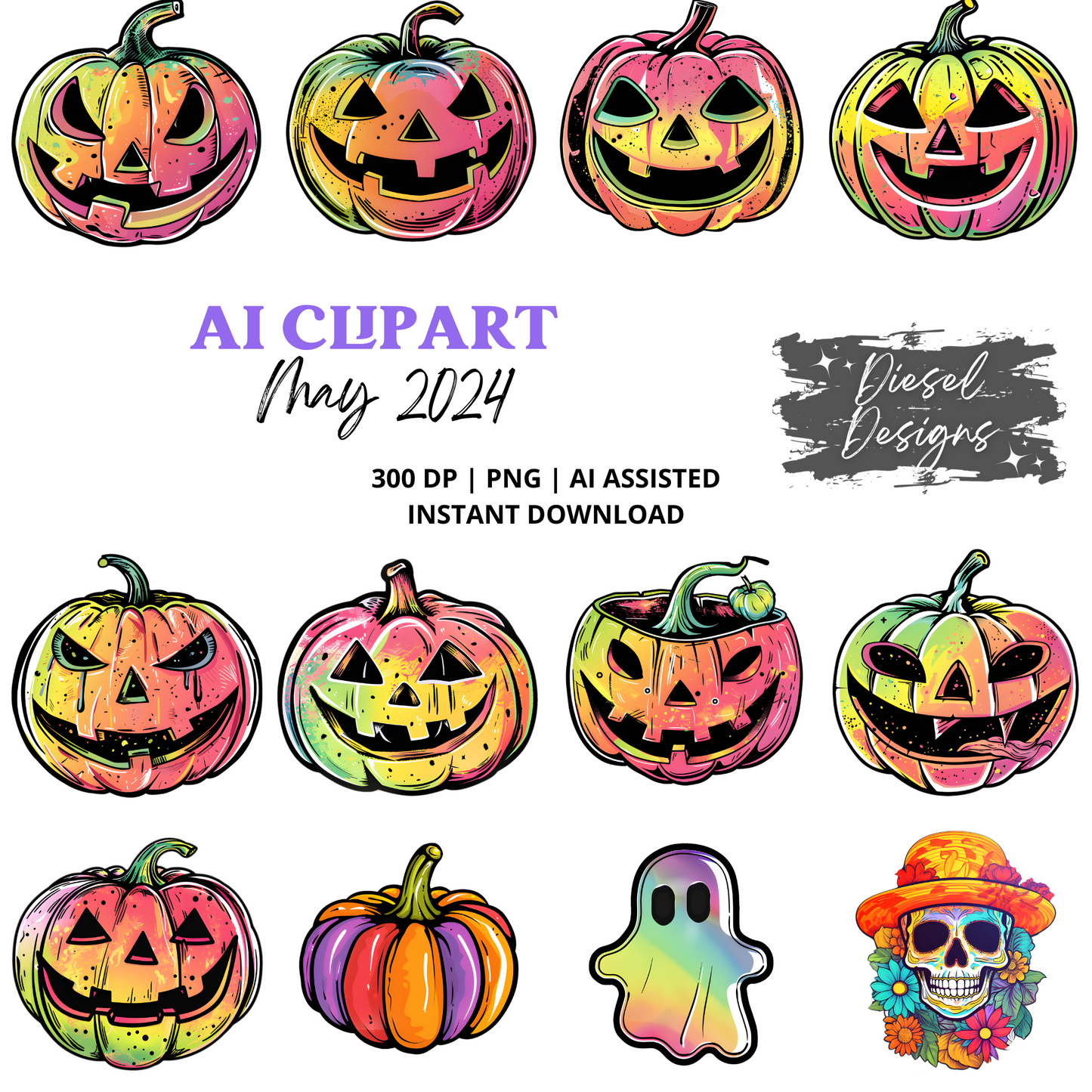 May 2024 Clipart Drive - AI Assisted | 300 DPI | Transparent PNG | Clipart