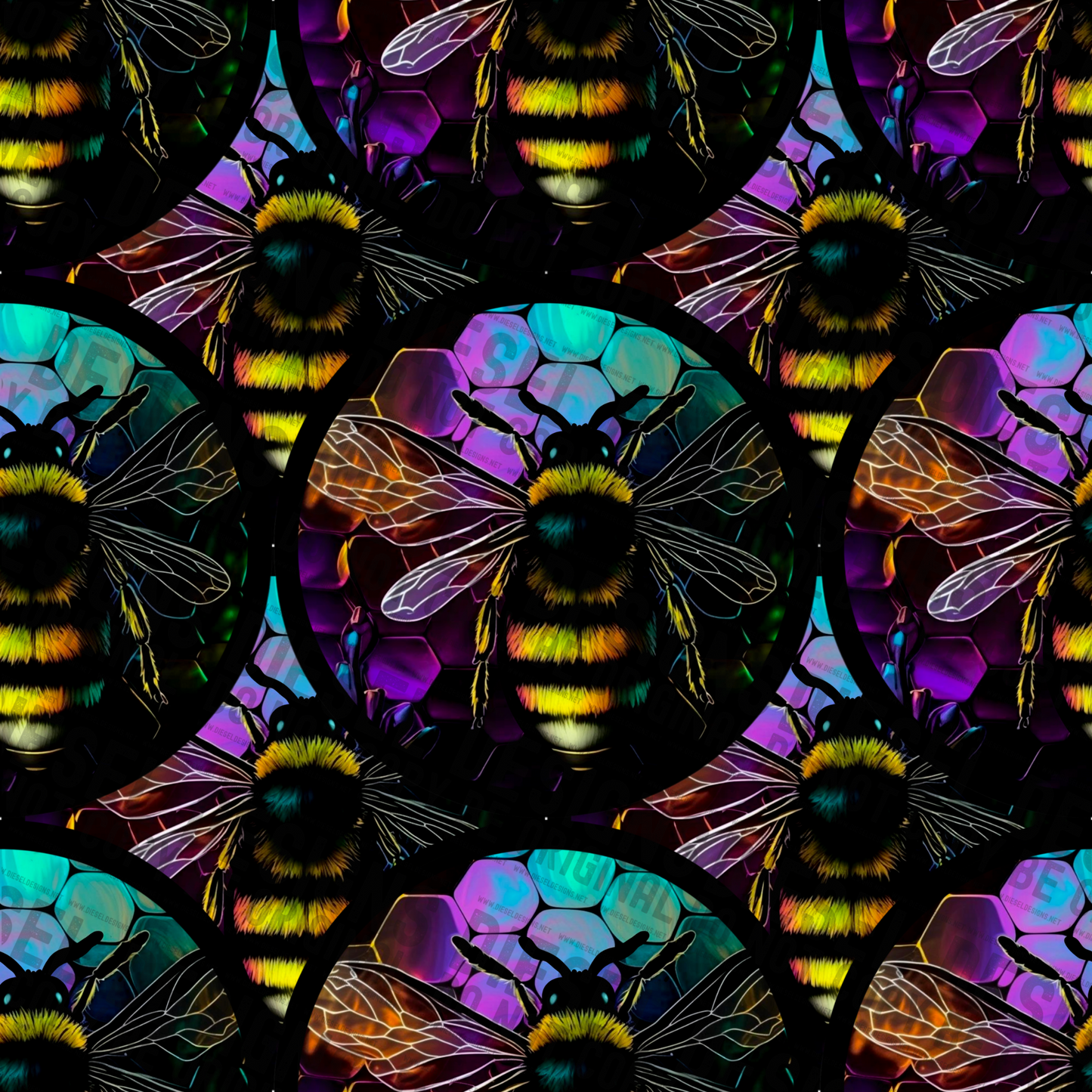 Night Bee | 300 DPI | 12" x 12" | Seamless File