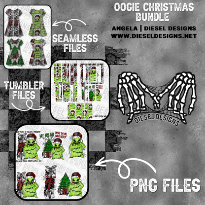 Oogie Christmas Bundle | 300 DPI | PNG | Seamless | Tumbler Wraps | Libby Wrap
