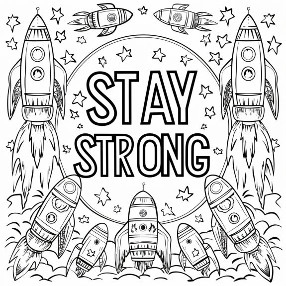 Stay Strong COLORING PAGE | FREE | Digital Download Only | PNG File