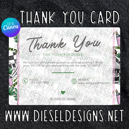 420 | Thank you Card | Editable in CANVA