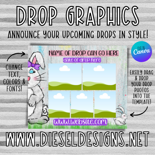 Easter | Drop Graphic | Editable in CANVA