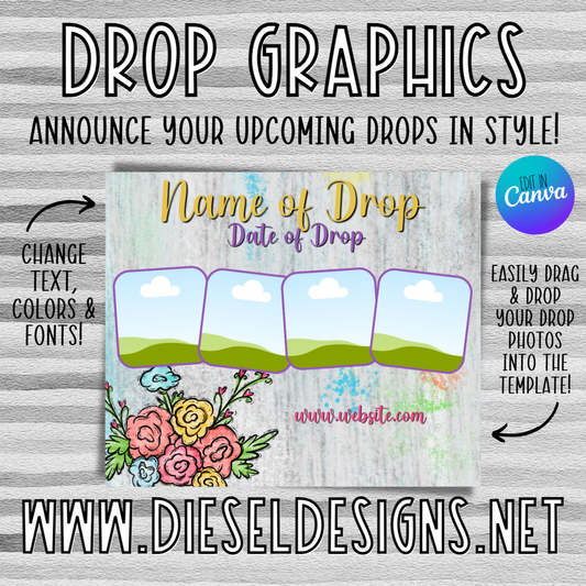 Spring Version 1 | Drop Graphic | Editable in CANVA