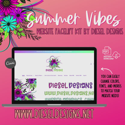 Summer Vibes | Website Kits | Editable graphics included