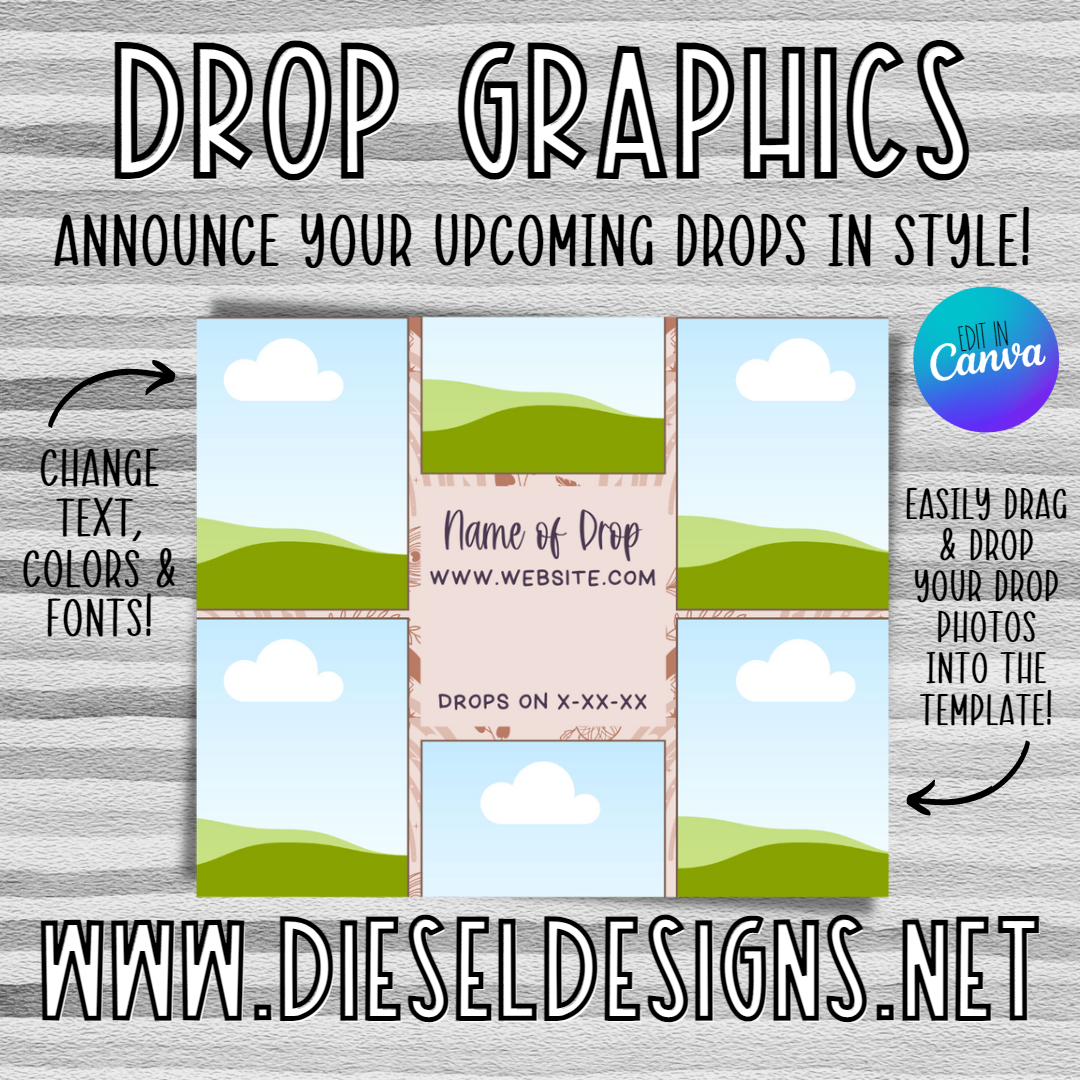 Neutral Rainbows Blocky | Drop Graphic | Editable in CANVA