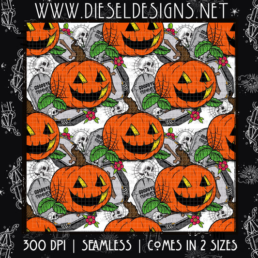 Bright Pumpkins | 300 DPI | Seamless 12"x12" | 2 sizes Included