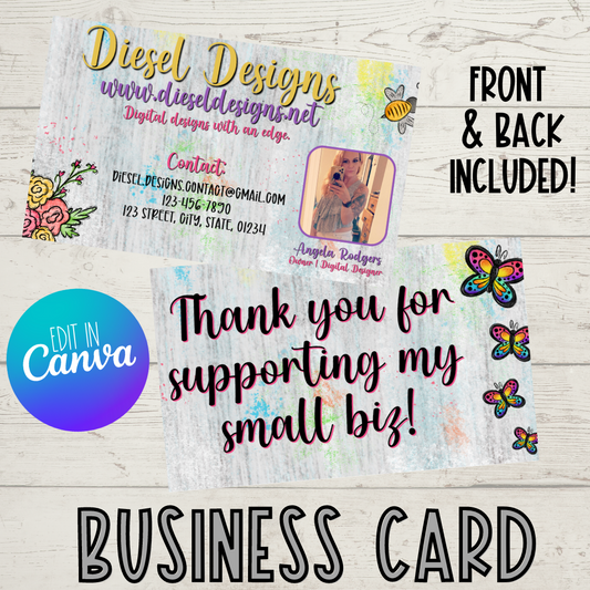 Bright Spring | Business Card | Editable in CANVA